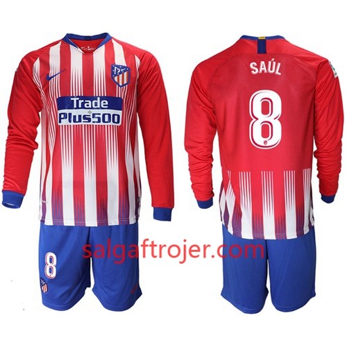Atlético Madrid Fodboldtrøjer Saul 8 Børn Hjemmebanesæt 2018/19 Langærmet Atlético Madrid Fodboldtrøjer Saul 8 Børn Hjemmebanesæt 2018/19 Langærmet